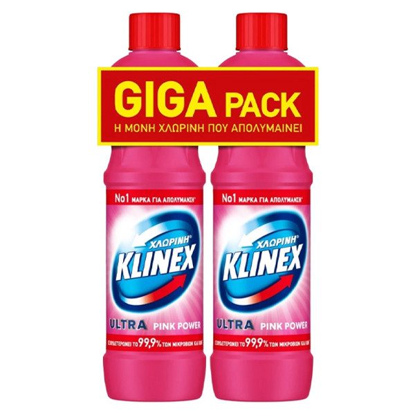 KLINEX χλωρίνη παχύρρευστη ροζ 2x1250ml – Καθαριστικά Μπάνιου