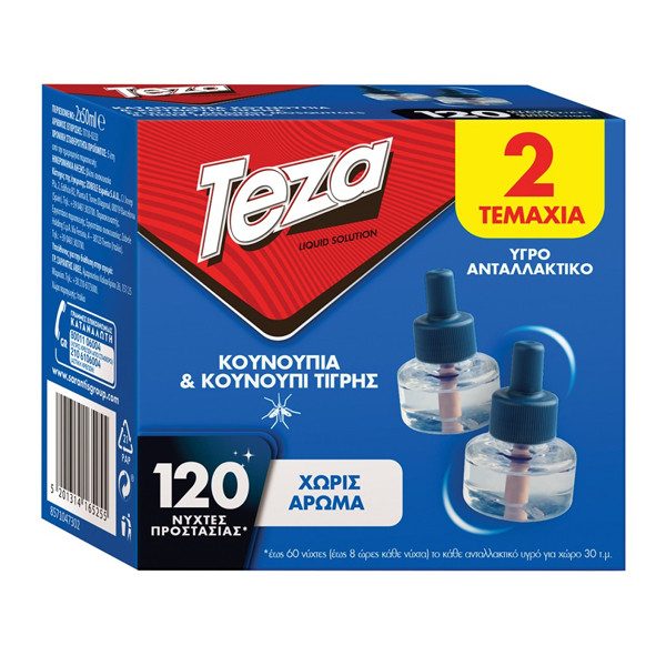 TEZA εντομοαπωθητικό υγρό ανταλλακτικό για 60 νύχτες 2τεμ – Εντομοκτόνα και Εντομοαπωθητικά Χώρου