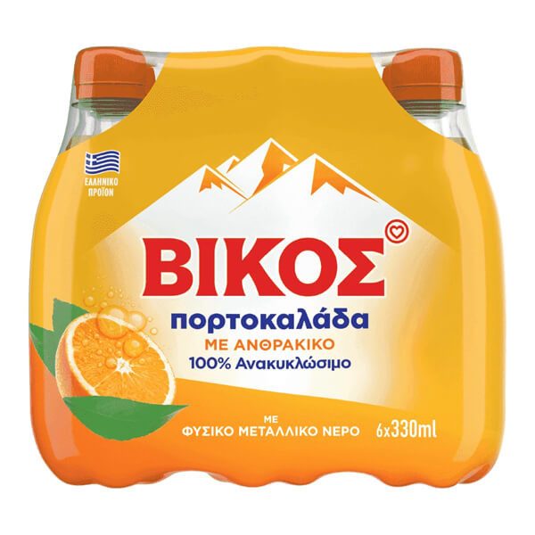 ΒΙΚΟΣ αναψυκτικό πορτοκαλάδα μπουκάλι 6x330ml – Βίκος – Αναψυκτικά
