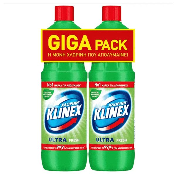 KLINEX χλωρίνη παχύρρευστη πράσινη 2x1250ml – Καθαριστικά Μπάνιου