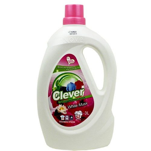 NOVEL Clever υγρό πλυντηρίου ρούχων White Musk 3lt – Απορρυπαντικά Ρούχων