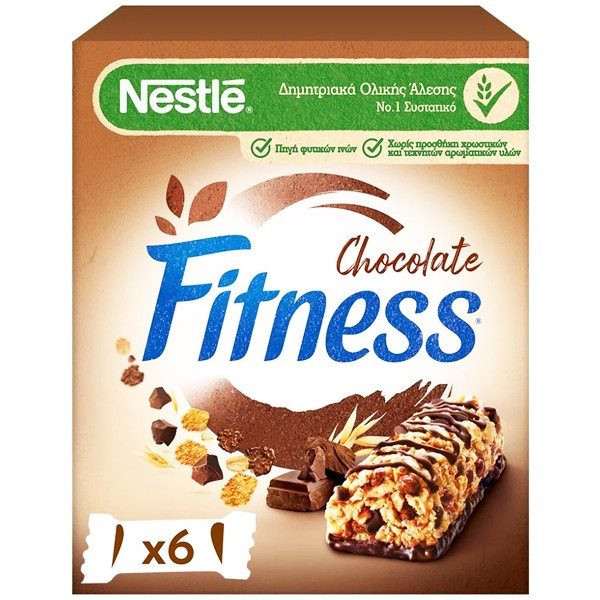 NESTLE μπάρες δημητριακών fitness με σοκολάτα γάλακτος 6x23,5gr