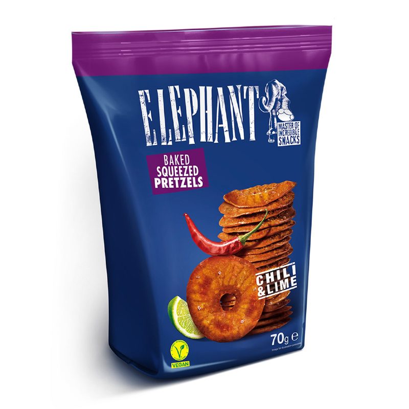ELEPHANT mini πρέτσελς με τσίλι και λάιμ 70gr – Alka Elephant – Αλμυρά Snacks