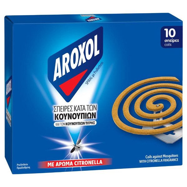 AROXOL σπείρες κατά των κουνουπιών και σκνιπών με άρωμα Citronella 10τεμ – Εντομοκτόνα και Εντομοαπωθητικά Χώρου