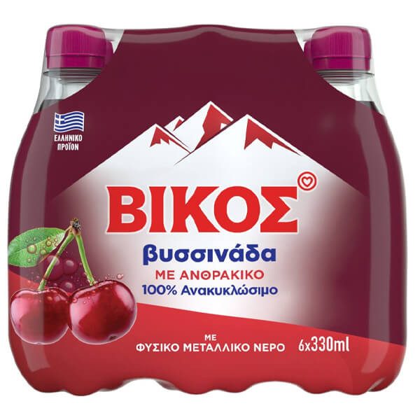 ΒΙΚΟΣ αναψυκτικό βυσσινάδα μπουκάλι 6x330ml – Βίκος – Αναψυκτικά