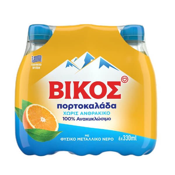 ΒΙΚΟΣ αναψυκτικό πορτοκαλάδα χωρίς ανθρακικό μπουκάλι 6x330ml – Βίκος – Αναψυκτικά