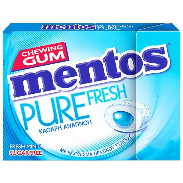MENTOS τσίχλες pure fresh mint 12x28gr – Καραμέλες, Γλειφιτζούρια και Τσίχλες