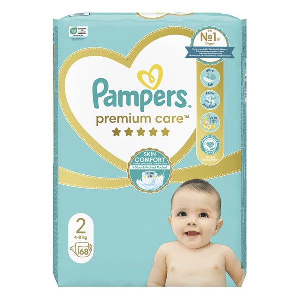 PAMPERS premium care βρεφικές πάνες No2 4-8kg 68τεμ – Πάνες Μωρού