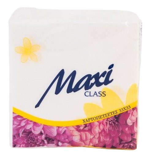 MAXI χαρτοπετσέτες με σχέδιο λουλούδι 33x33cm 80τεμ
