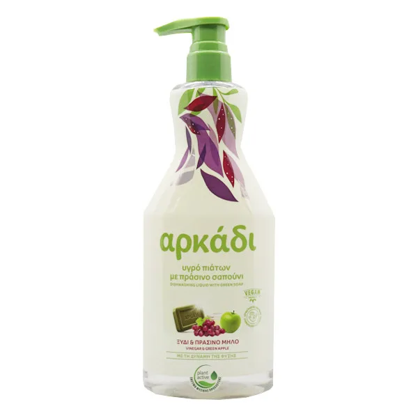 ΑΡΚΑΔΙ υγρό πιάτων ξύδι και μήλο με αντλία 550ml – Αρκάδι – Υγρά Πιάτων