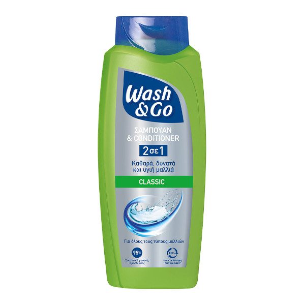 WASH και GO σαμπουάν 2σε1 για κανονικά μαλλιά 650ml