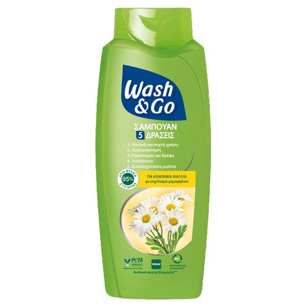 WASH και GO σαμπουάν για κανονικά μαλλιά 650ml