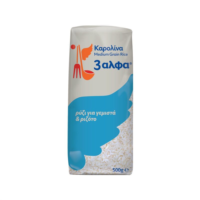 3ΑΛΦΑ ρύζι καρολίνα 500gr – 3 Άλφα