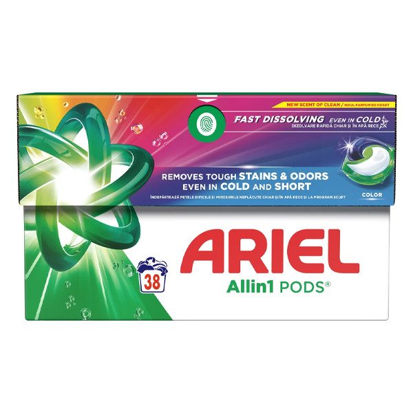 ARIEL κάψουλες πλυντηρίου ρούχων Colour 38τεμ – Απορρυπαντικά Ρούχων