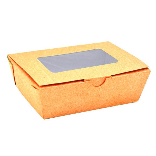 KRAFT BOX κουτί με παράθυρο 20x12x5 35τεμ – Kraft Boxes – Κουτιά Τροφίμων μιας Χρήσης (Χονδρική)