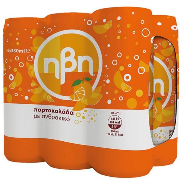 ΗΒΗ αναψυκτικό πορτοκαλάδα 6x330ml – Ήβη – Αναψυκτικά