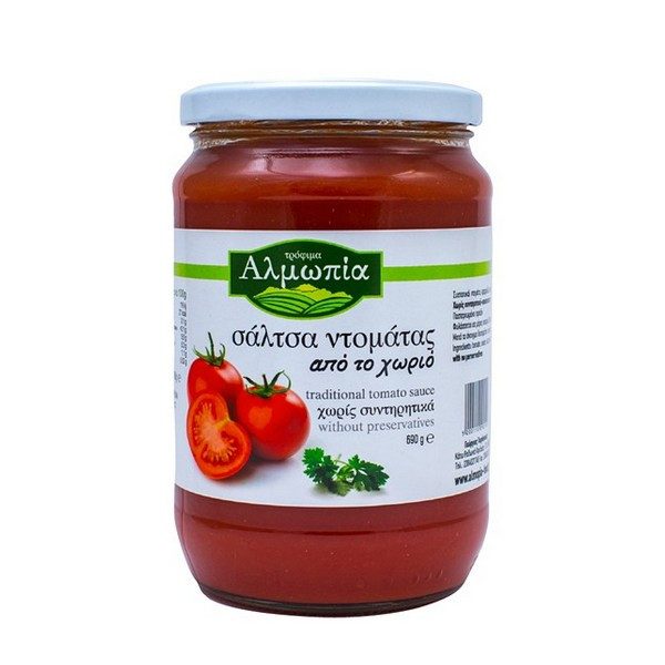ΑΛΜΩΠΙΑ σάλτσα ντομάτας από το χωριό 360gr – Αλμωπία – Σάλτσες και Dressings