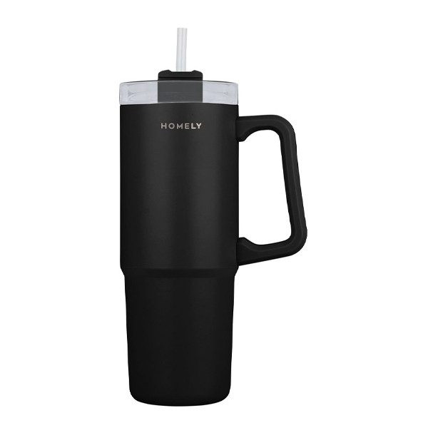 ESTIA Homely θερμός straw tumbler μαύρος 900ml