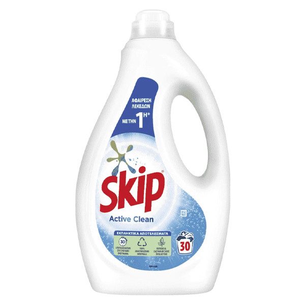 SKIP υγρό πλυντηρίου ρούχων active clean 30μεζ 1,5lt – Απορρυπαντικά Ρούχων