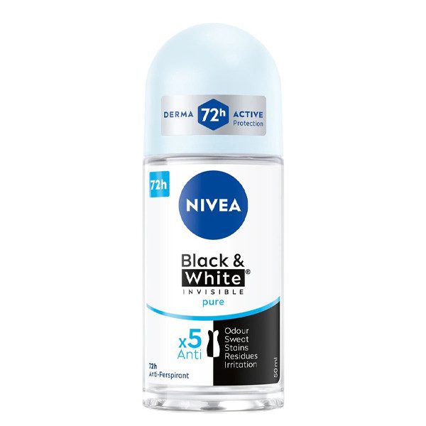 NIVEA αποσμητικό σώματος roll-on black και white invisible pure 50ml – Αποσμητικά