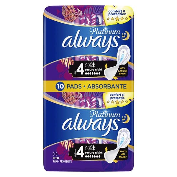 ALWAYS σερβιέτες Ultra Platinum Secure Night 10τεμ