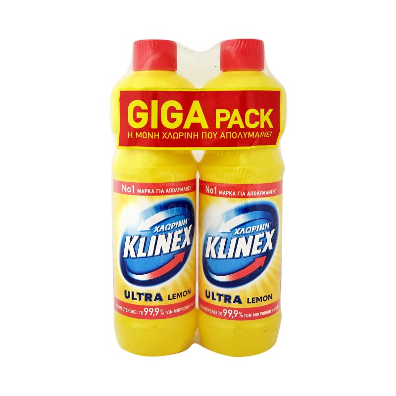 KLINEX χλωρίνη παχύρρευστη κίτρινη 2x750ml – Καθαριστικά Μπάνιου