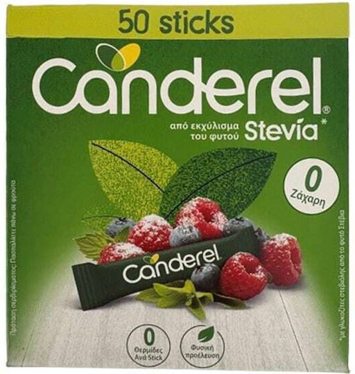 CANDEREL στέβια sticks 50τεμ – Ζάχαρη και Υποκατάστατα