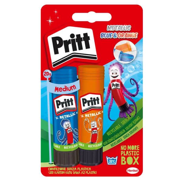 PRITT κόλλα stick metallic blue και orange 2x20gr – Κόλλες