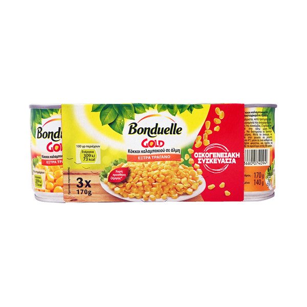 BONDUELLE Gold καλαμπόκι 3x170gr – Τρόφιμα Μακράς Συντήρησης