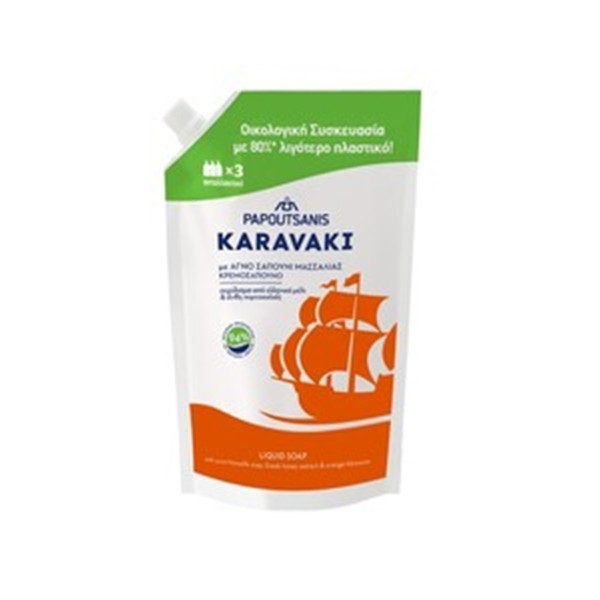 ΠΑΠΟΥΤΣΑΝΗΣ Karavaki κρεμοσάπουνο άνθη πορτοκαλιάς 900ml – Παπουτσάνης – Προϊόντα Καθαρισμού Σώματος