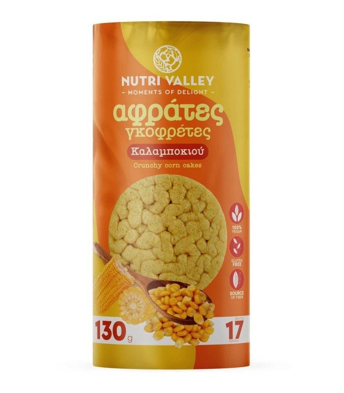 NUTRI VALLEY γκοφρέτες καλαμποκιού 130gr – Αλμυρά Snacks