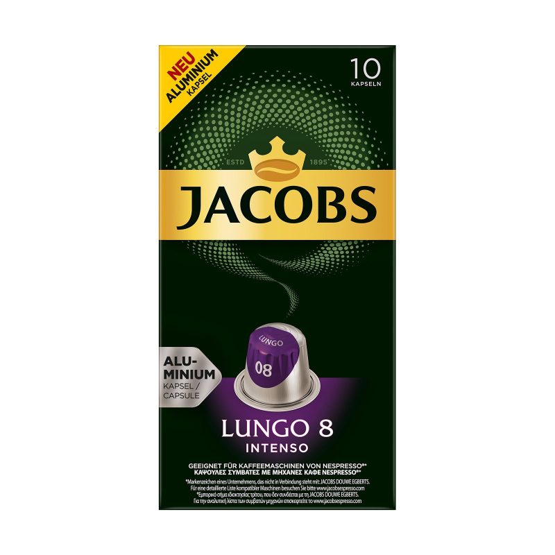 JACOBS κάψουλες espresso No8 lungo και intenso 10τεμ – Κάψουλες Καφέ και Ροφημάτων