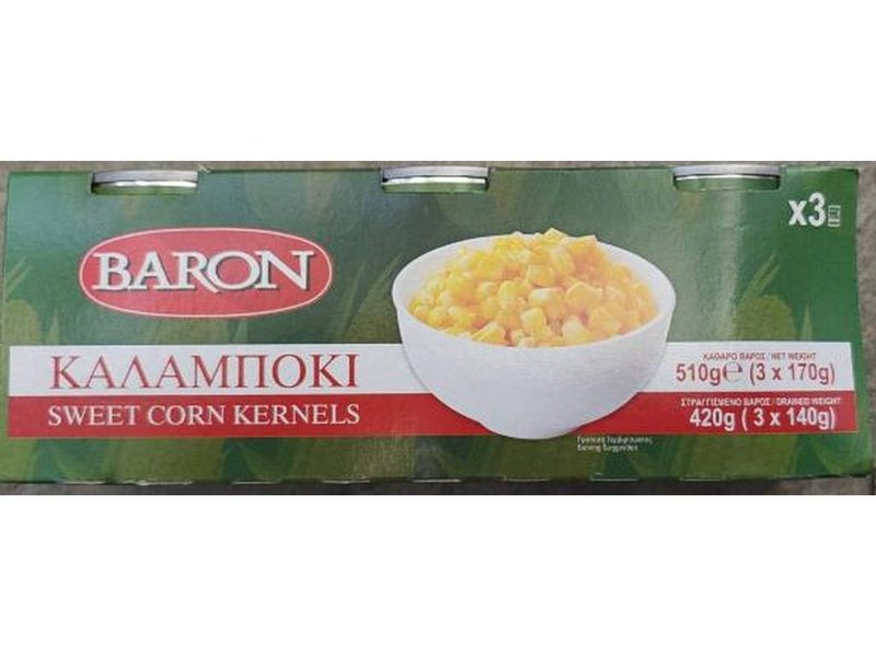 BARON καλαμπόκι 3x170gr – Τρόφιμα Μακράς Συντήρησης