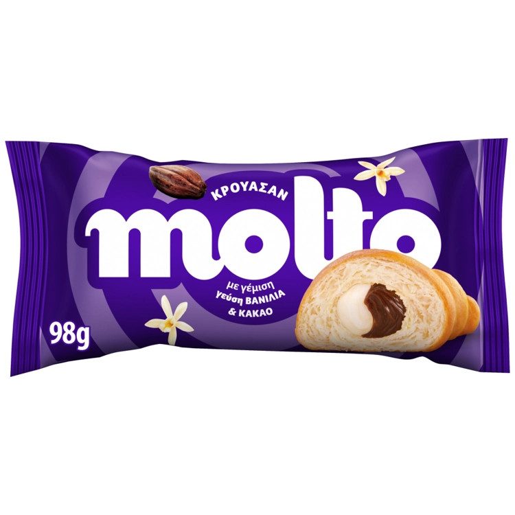 MOLTO κρουασάν κακάο και βανίλια 98gr – Κέικ, Τσουρέκια και Κρουασάν