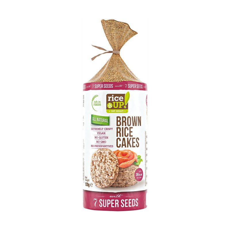 RICE UP ρυζογκοφρέτες ολικής με 7 σούπερ σπόρους 120gr – Αλμυρά Snacks