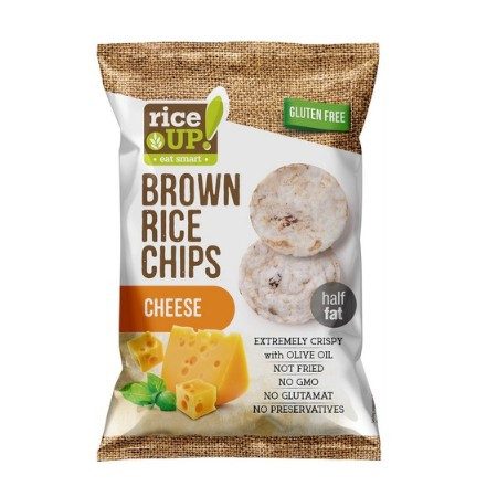 RICE UP chips ολικής με τυρί 60gr – Αλμυρά Snacks