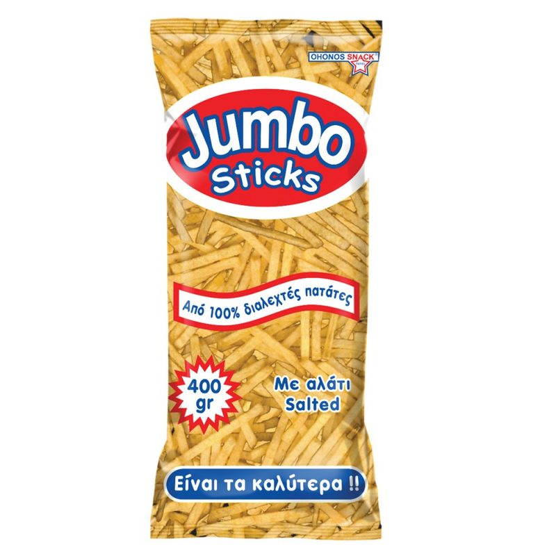 OHONOS SNACKS Jumbo πατατάκια sticks με αλάτι 400gr