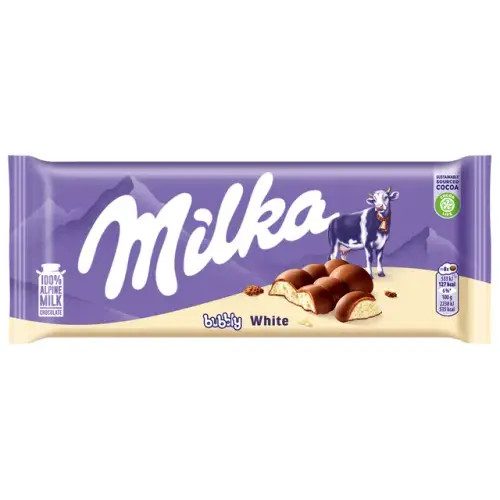 MILKA σοκολάτα bubbly white 90gr – Σοκολάτες