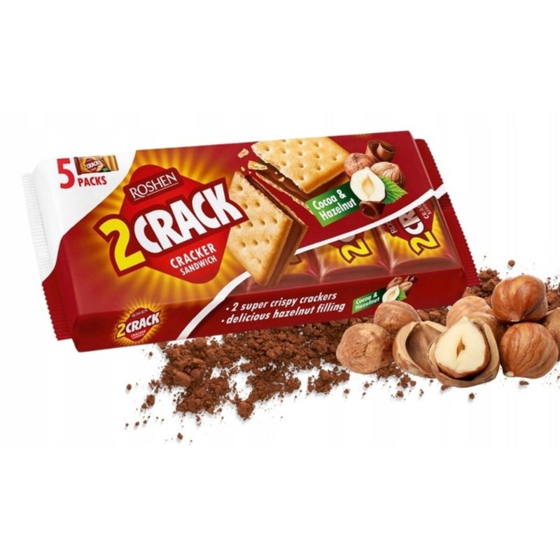 ROSHEN μπισκότα 2crack γεμιστά με κρέμα κακάο και φουντούκια 190gr