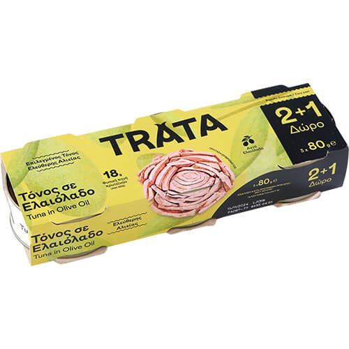 TRATA τόνος σε ελαιόλαδο 3x80gr – Τρόφιμα Μακράς Συντήρησης