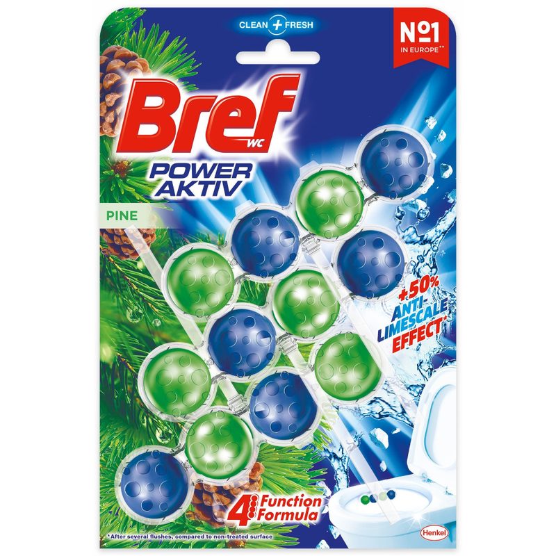 BREF μπλοκ WC Power Active Pine 3x50ml – Καθαριστικά Μπάνιου