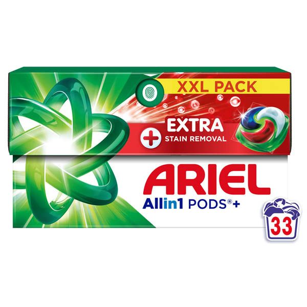 ARIEL κάψουλες πλυντηρίου ρούχων All in 1 Extra Clean 33τεμ – Απορρυπαντικά Ρούχων