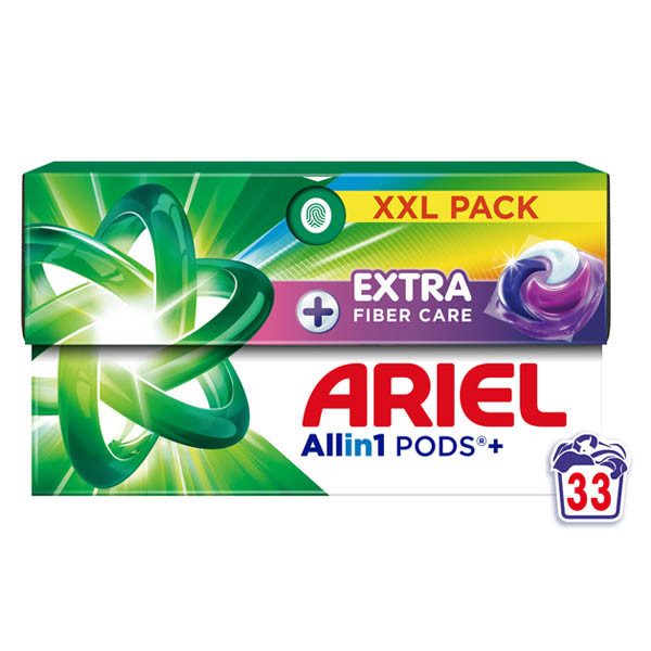 ARIEL κάψουλες πλυντηρίου ρούχων All in 1 Fiber Care 33τεμ – Απορρυπαντικά Ρούχων