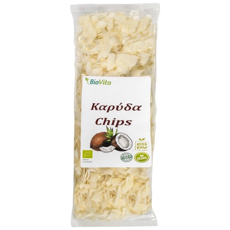 BIOVITA καρύδα τσίπς ωμή βιολογική 130gr – Ξηροί Καρποί και Αποξηραμένα Φρούτα