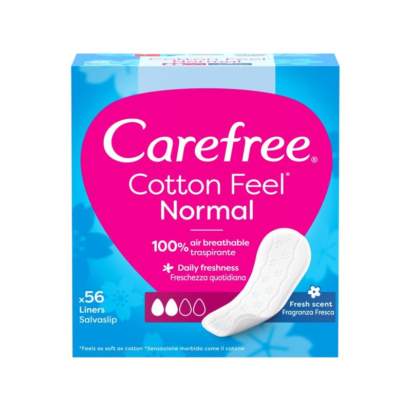 CARE FREE σερβιετάκια cotton feel normal με άρωμα 56τεμ – Σερβιέτες