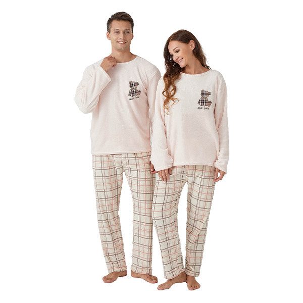 TNS πυτζάμα ανδρική καρώ μπεζ M/L/XL 1σετ – Ανδρικές Πιτζάμες