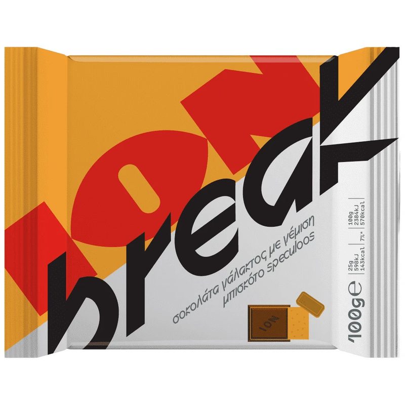 ΙΟΝ Break σοκολάτα γάλακτος με γέμιση μπισκότο speculoos 100gr – Σοκολάτες