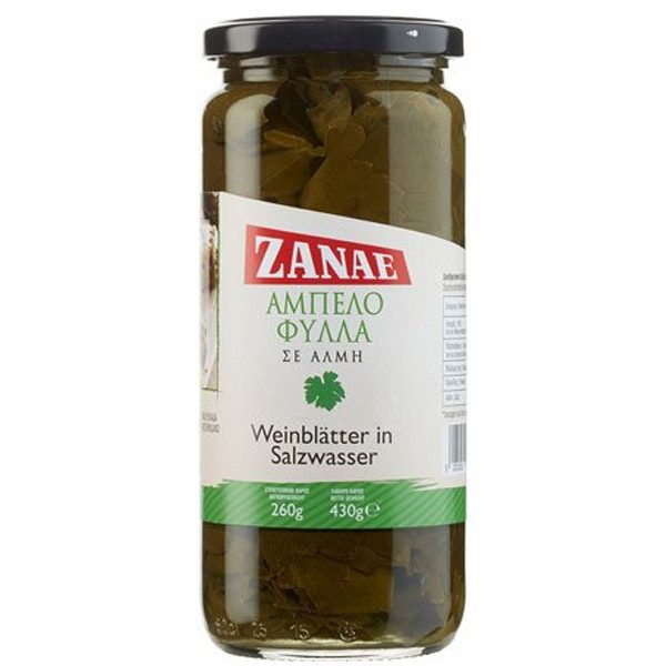 ΖΑΝΑΕ αμπελόφυλλα σε άλμη 430gr – Ζαναέ – Τρόφιμα Μακράς Συντήρησης