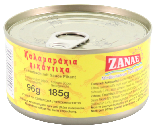 ΖΑΝΑΕ καλαμαράκια πικάντικα 185gr – Ζαναέ – Τρόφιμα Μακράς Συντήρησης
