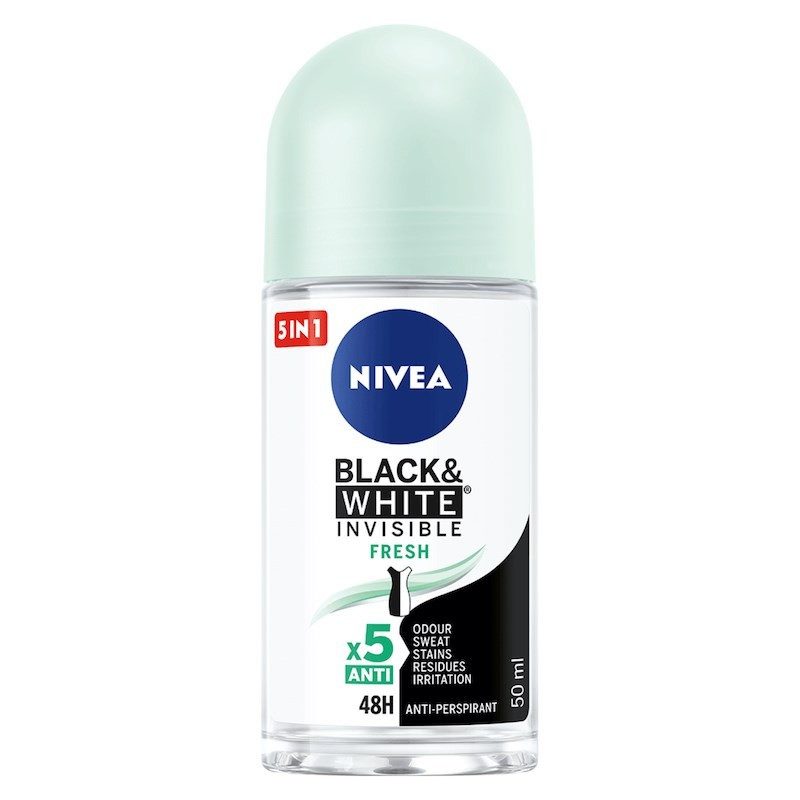 NIVEA αποσμητικό σώματος roll-on black και white invisible fresh 50ml – Αποσμητικά